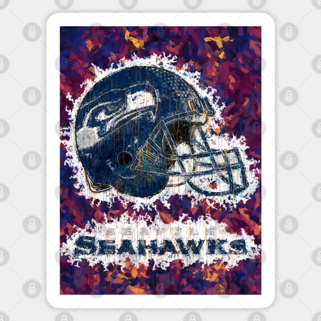 seahawks abstract Sticker by PrintstaBee